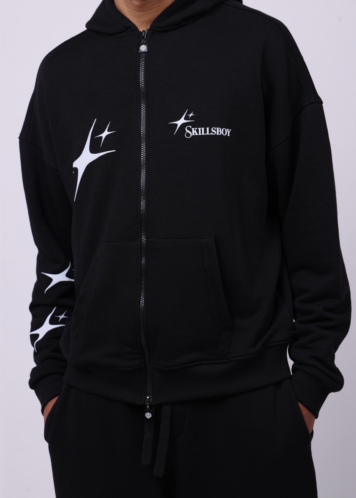 Ensemble Stars Pantalon et Sweat avec capuche zip Edition limitée ( Noir )