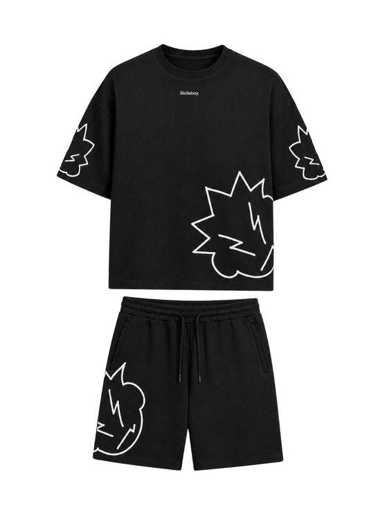 Ensemble skillsboy T-shirt & short ( Black )summer drop