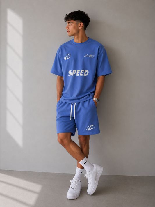 Ensemble Speed T-shirt & short ( Bleu ) summer drop