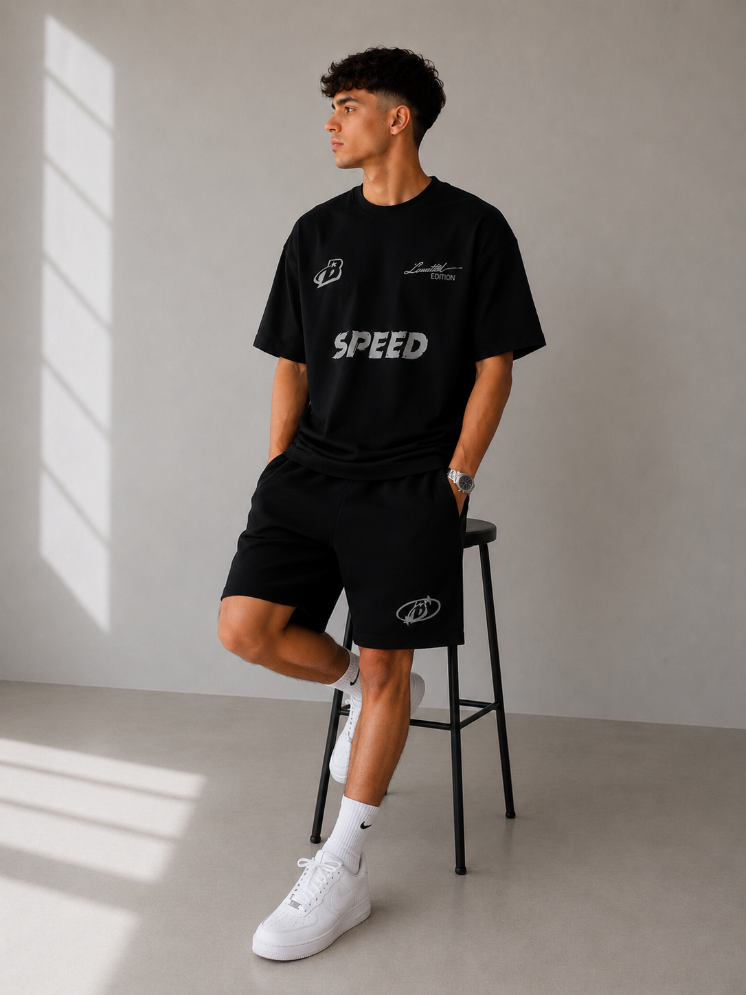 Ensemble Speed T-shirt & short ( Noir ) summer drop