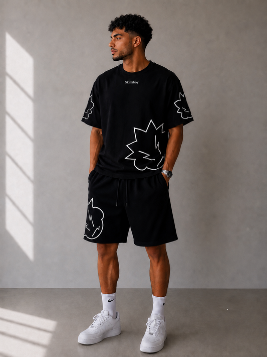 Ensemble skillsboy T-shirt & short ( Black )summer drop