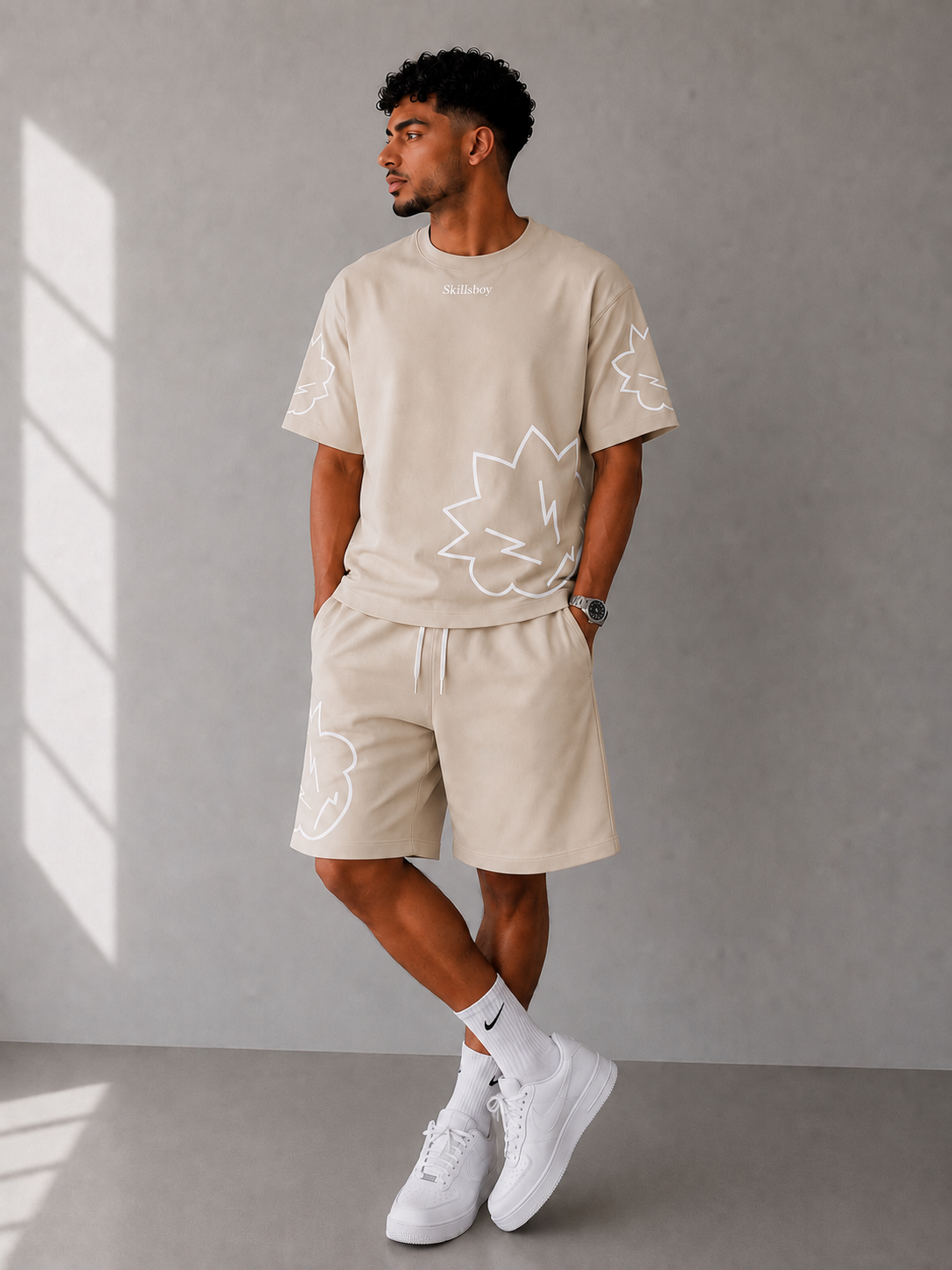 Ensemble skillsboy T-shirt & short ( Beige )summer drop