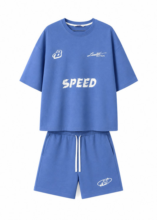 Ensemble Speed T-shirt & short ( Bleu ) summer drop