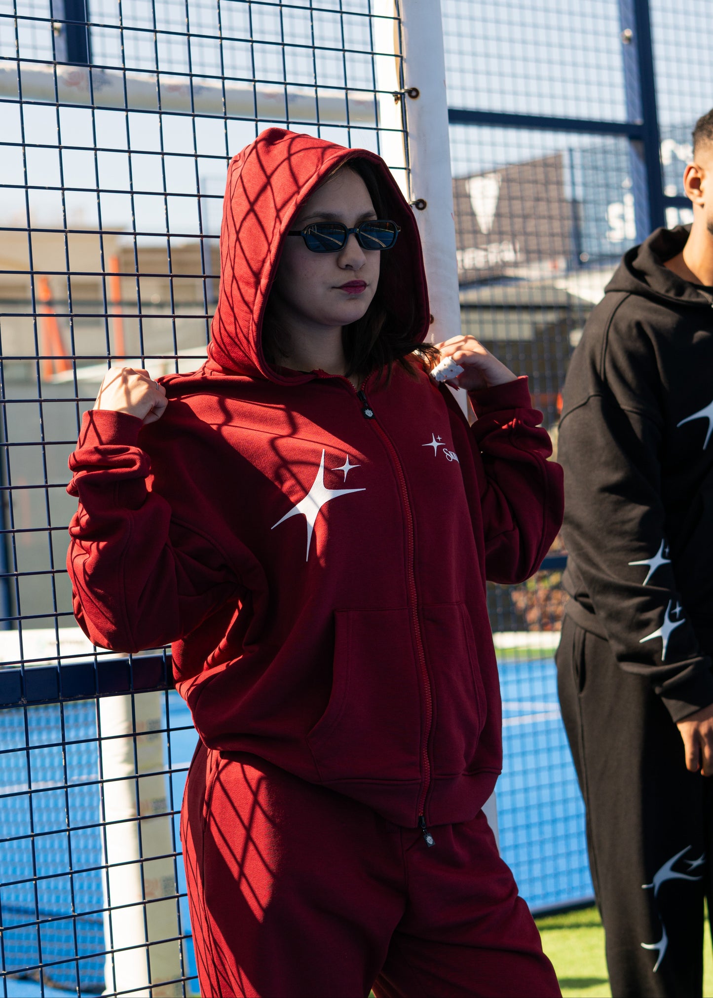 Ensemble Stars Pantalon et Sweat avec capuche zip Edition limitée ( Rouge bordeaux )