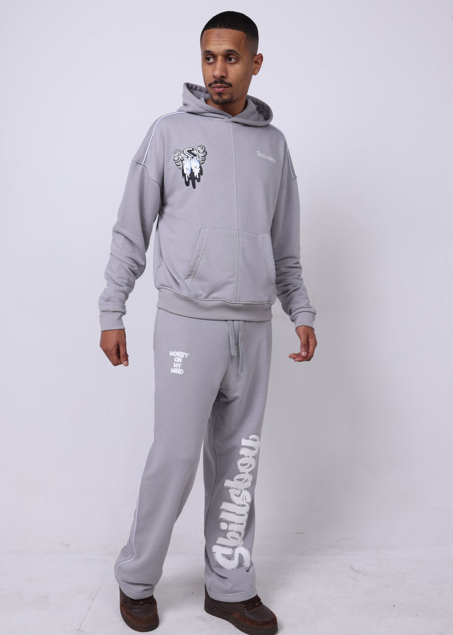 Ensemble Kaws Pantalon et Sweat avec capuche zip Edition limitée ( Gris )