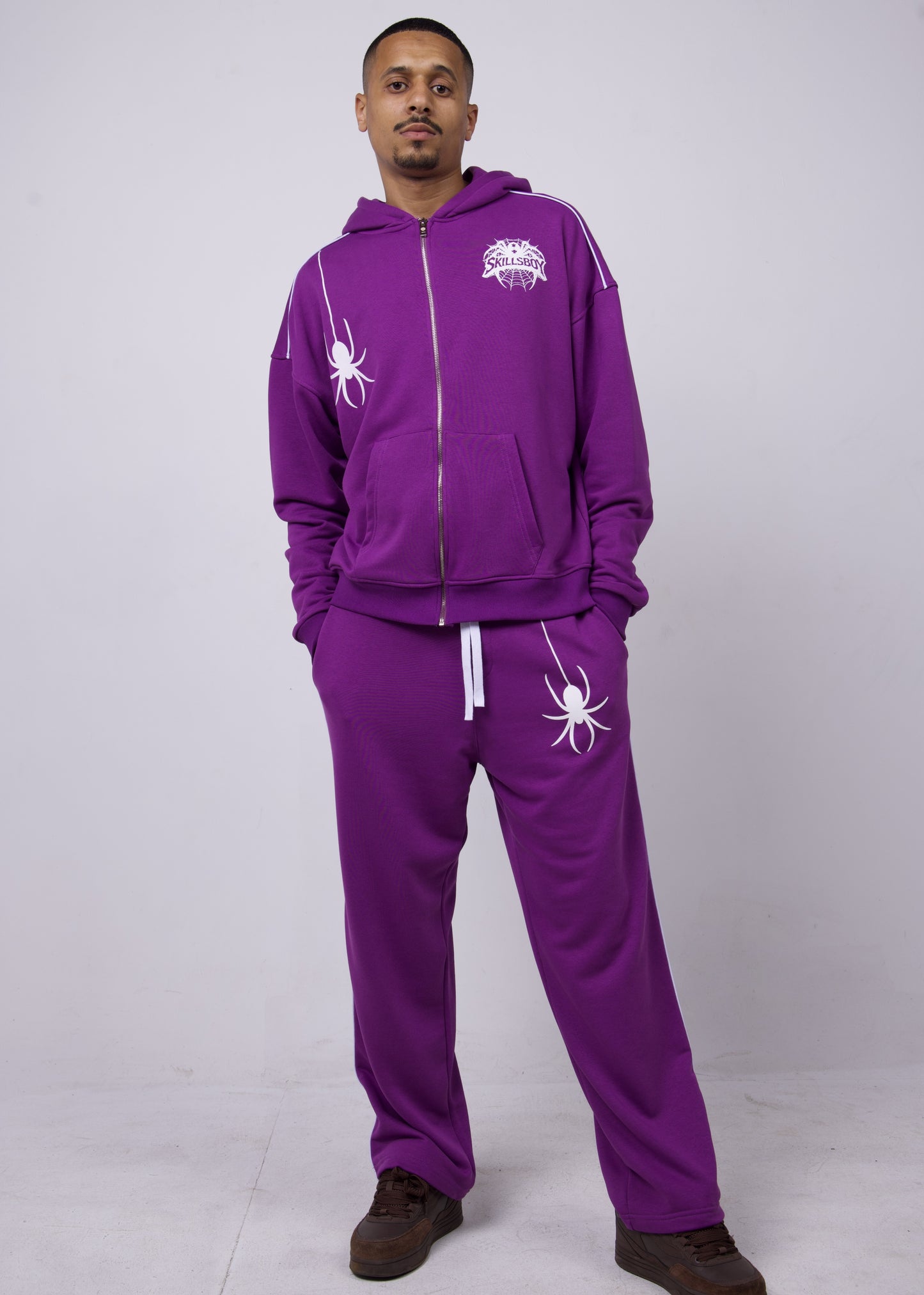 Ensemble Spider Pantalon et Sweat avec capuche zip Edition limitée ( Violet )
