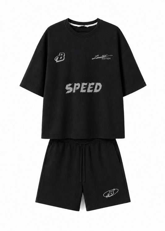 Ensemble Speed T-shirt & short ( Noir ) summer drop