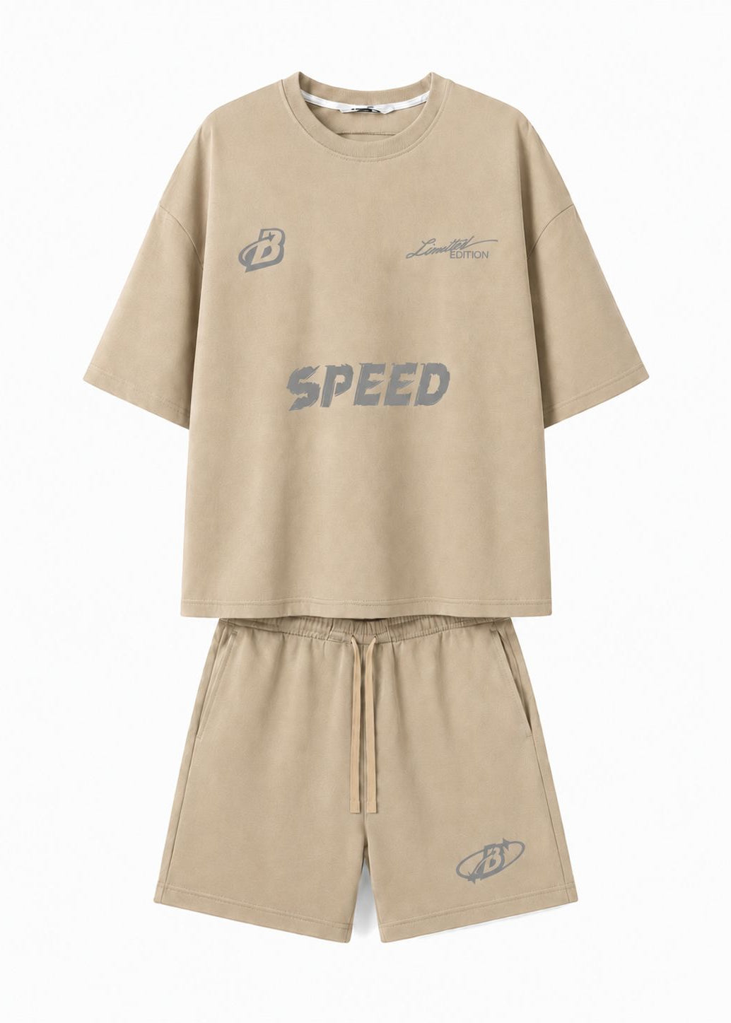 Ensemble Speed T-shirt & short ( Beige ) summer drop
